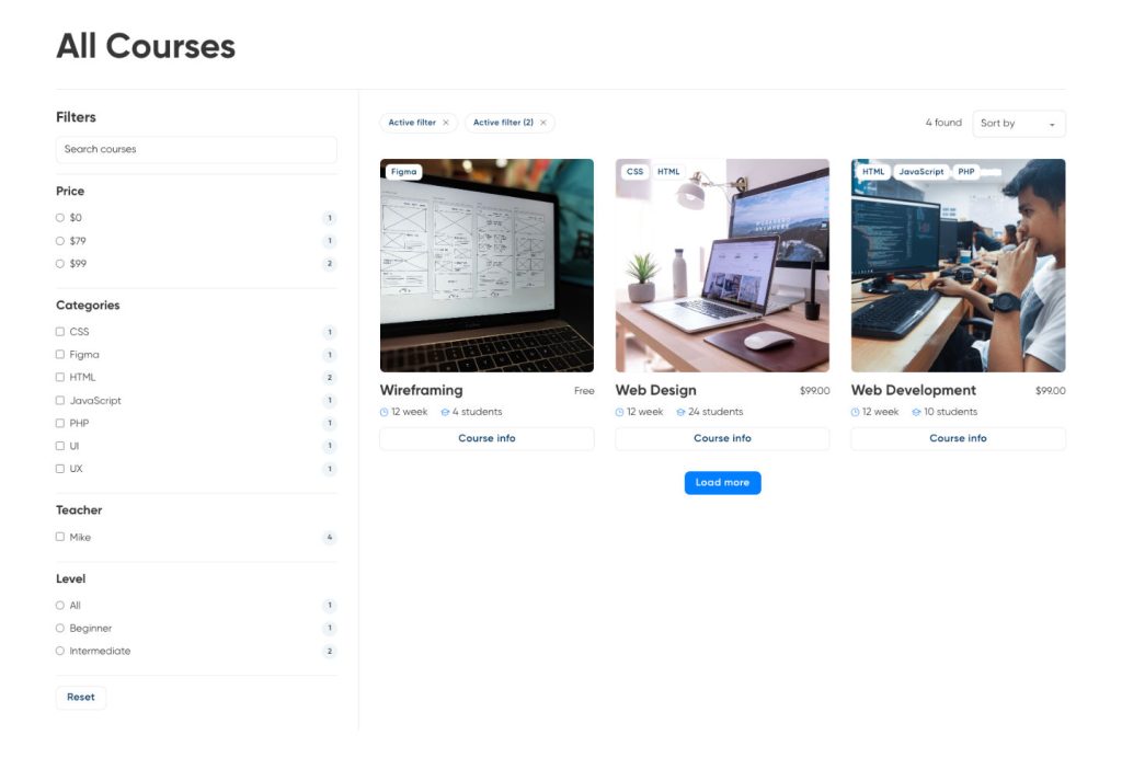 Course Filters – Bricks Library